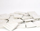 Mosaic Tiles Broken China - Swirls - Creamy white - Textured - Recycled Plate - Set of 25 - JemmDee