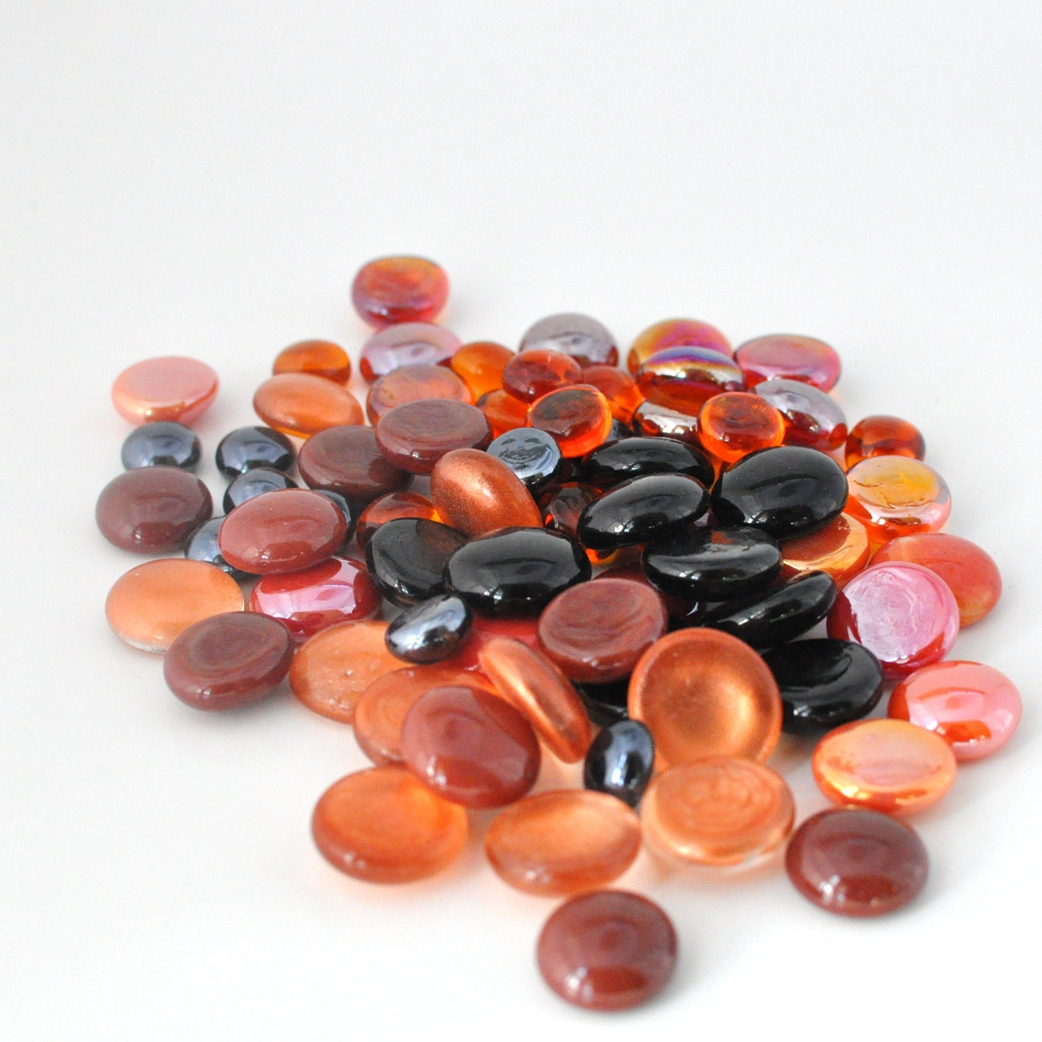 Glass Gems - Mix - Shades of Autumn - Mixed Media Materials - Set of 70