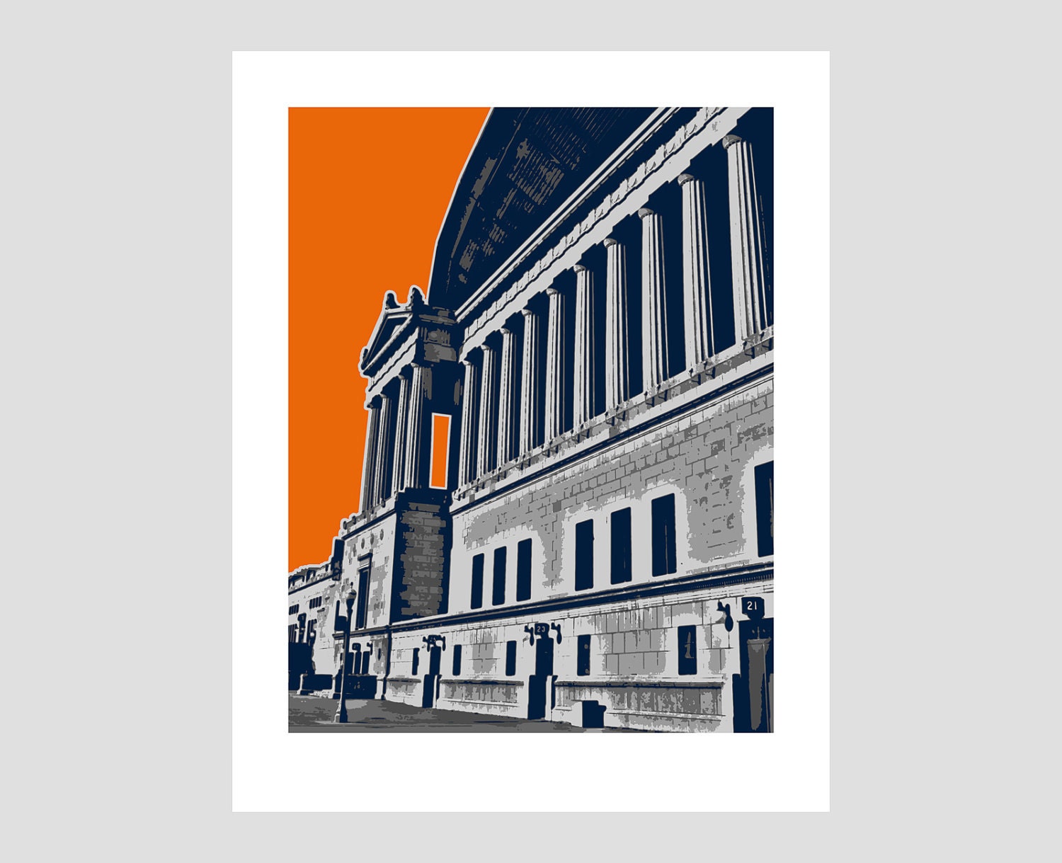 chicago bears football nfl da bears monsters of the midway orange and blue soldier field illinois photo-graphic art print