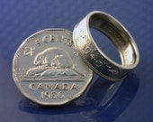 COIN RING  (( Canadian 5 cents )) - Choose The  (Year & Ring Size) You Want