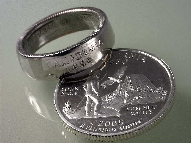 Coin Rings - (SOMETHING SPECIAL)  SILVER Proof State Quarters - Select (State & Ring Size) You Want
