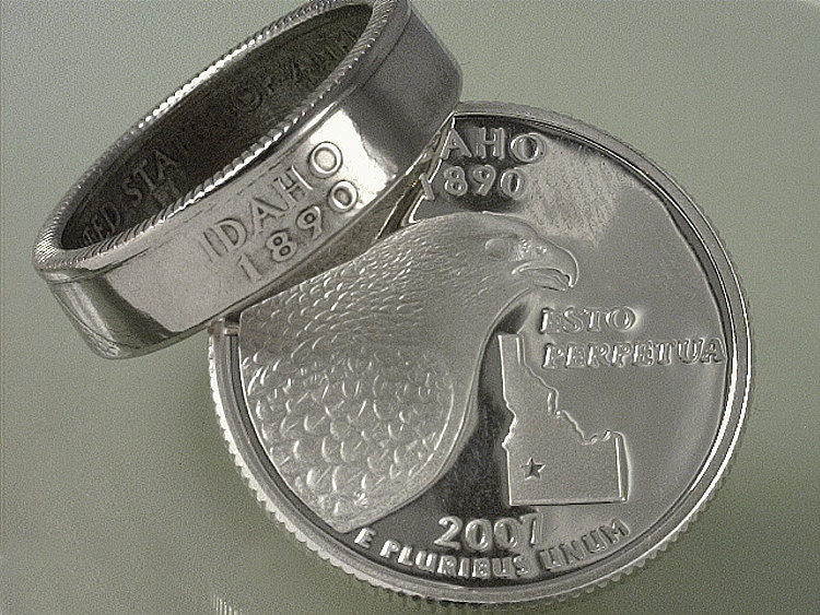 Coin Rings - (SOMETHING SPECIAL)  SILVER Proof State Quarters - Select (State & Ring Size) You Want
