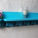 Coat Rack Shelf with Mail Holder - Coat Hooks - Jar Vase - Painted Wood Shelf