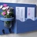 Mail Holder - Double Slots - Key Hooks - Jar Vase - Organizer - Painted Distressed Wood
