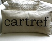 Welsh cartref home burlap pillow cushion cover