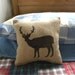 Burlap deer reindeer pillow cushion for Christmas winter or boys room - Etsy Front Page item