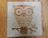 Owl Owls Coasters Orange Pumpkin - Set of 4 - Perfect for Home Decor, Gift or Keep a Set for Yourself