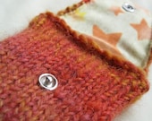 Strawberry Lemonade - Handspun, handknit pouch