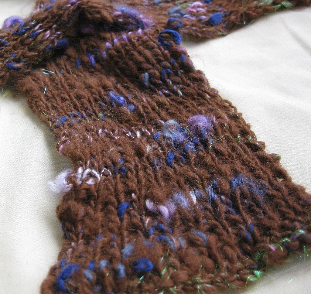 Chocolate Alpaca - Handspun, handknit scarf