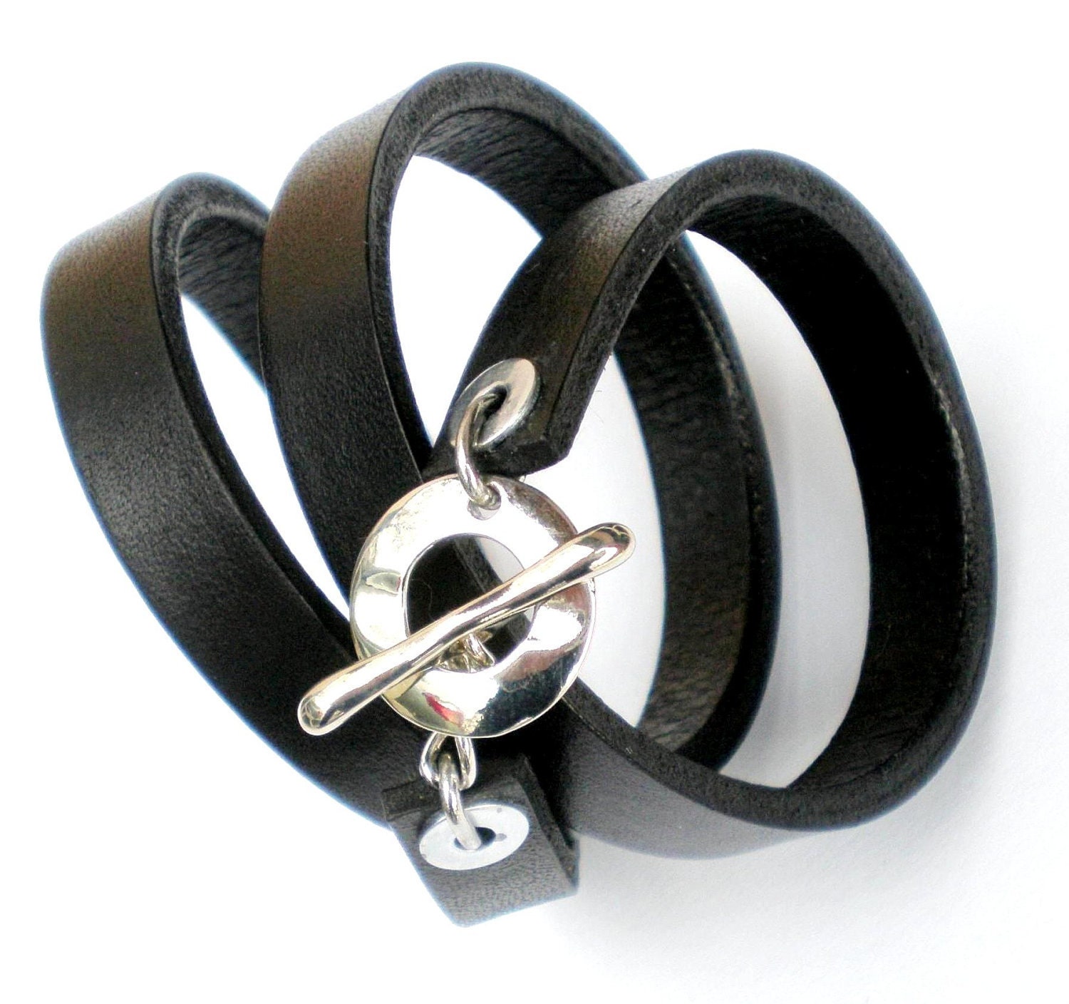 Chic Triple Wrap Leather Bracelet...  Vogue Leather Wrap Cuff Design