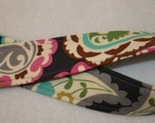 Padded camera strap, lens cap option, quick release option, vivid paisley - WITH LENS POCKET