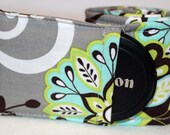 Camera strap - DSLR - with lens cap pocket - Rainforrest - mothers day gift