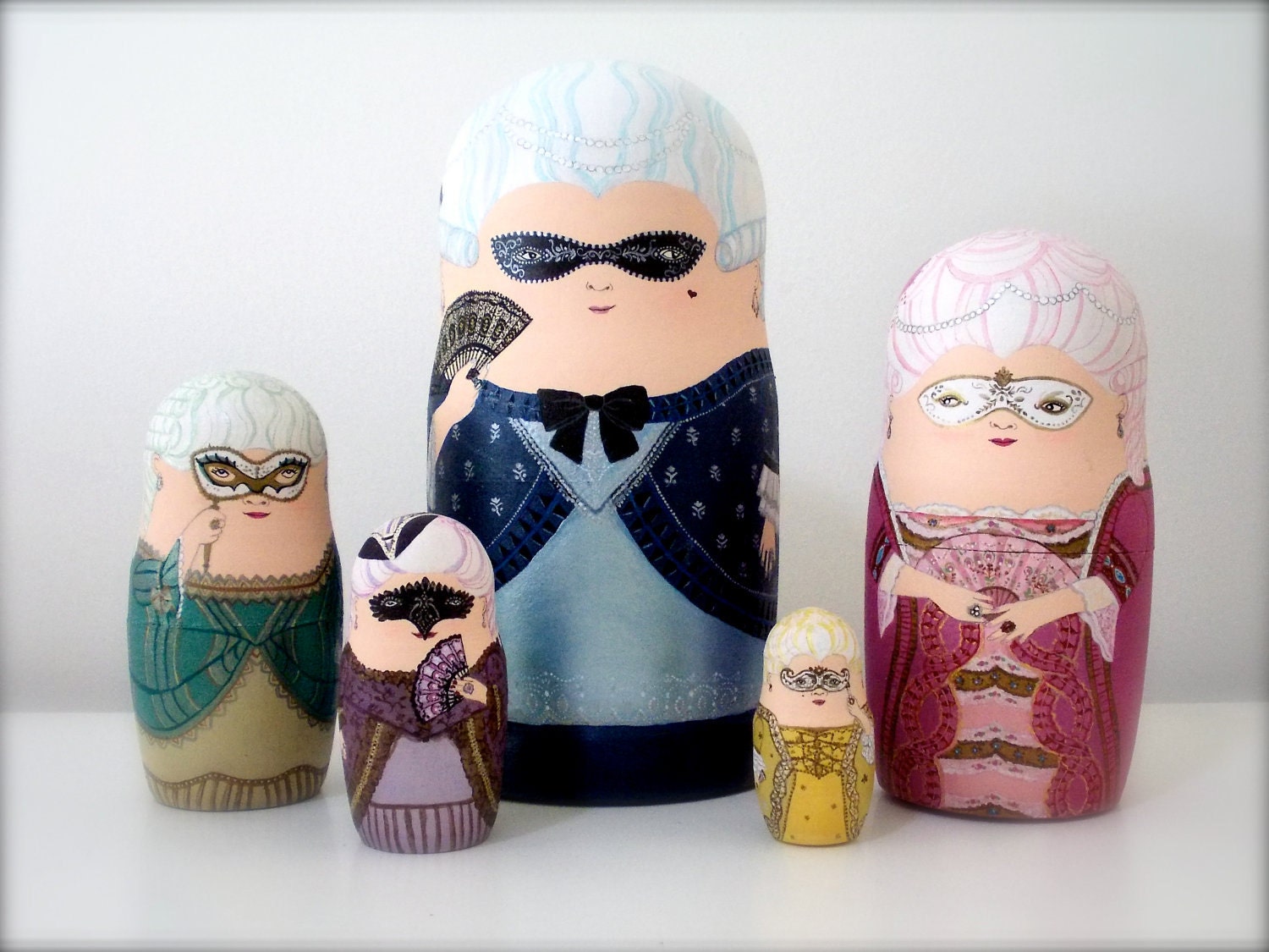 Marie Antoinette Masquerade Matryoshka Dolls