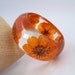 Orange Resin Bangle.  Chunky Resin Bangle Bracelet.  Pressed Flower Bracelet.  Real Flowers - Orange Cosmos