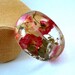 Pink and Yellow Roses in a Chunky Resin Bangle.  Pressed Roses Bangle Bracelet.  Real Flowers - Pressed Rosebuds.  Handmade Resin Jewelry