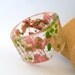 Pink and Green Botanical Resin Bangle.  Chunky Bangle with Pressed Flowers.  Real Flowers - Green Baby's Breath.