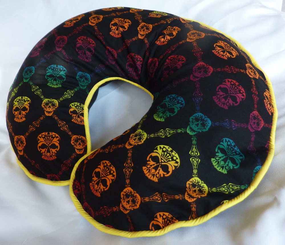 Rainbow Skull and Crossbones Nursing Pillow Cover - fits Boppy Pillows
