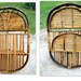 Mid Century Oval Bamboo Shelf // Small Hanging - Folding Shelves