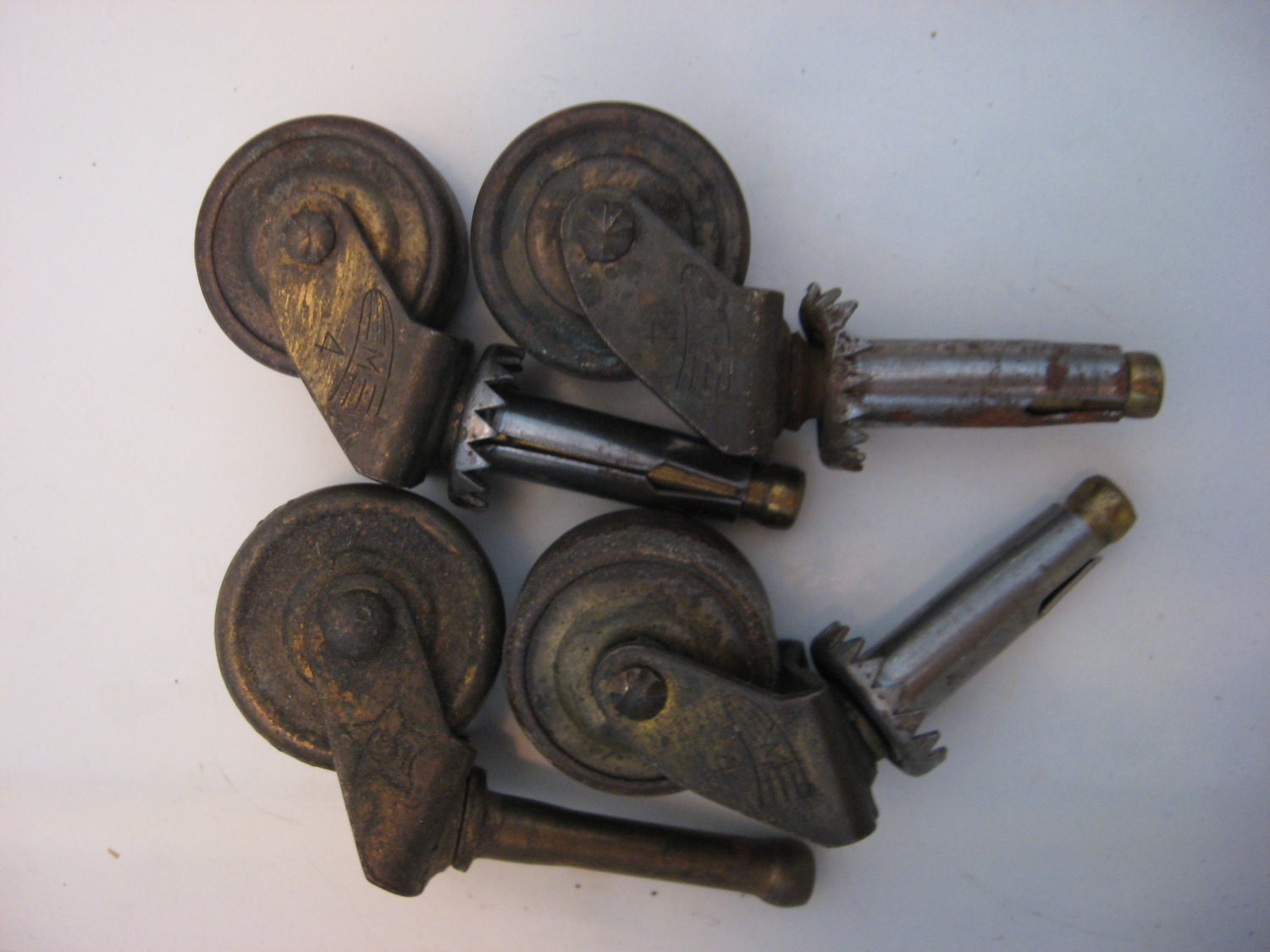 Antique Brass Castors Victorian Furniture Wheels c.1800 Hardware Restore Salvage Home for Displaced Victorians vl team Vestiesteam wlv team