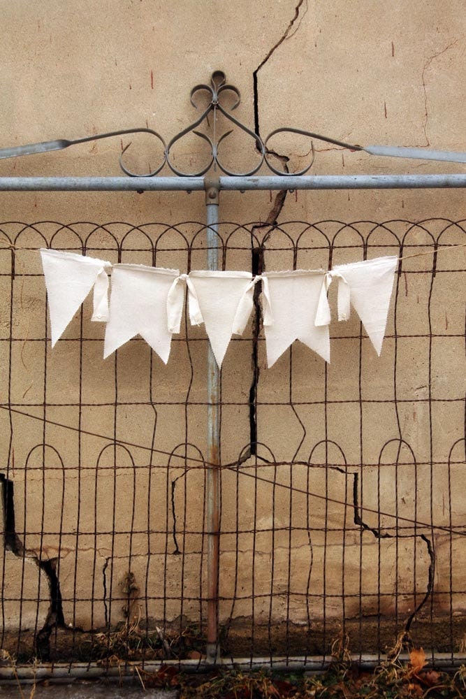 Button and Fabric Banner Wedding Banner Baby Banner