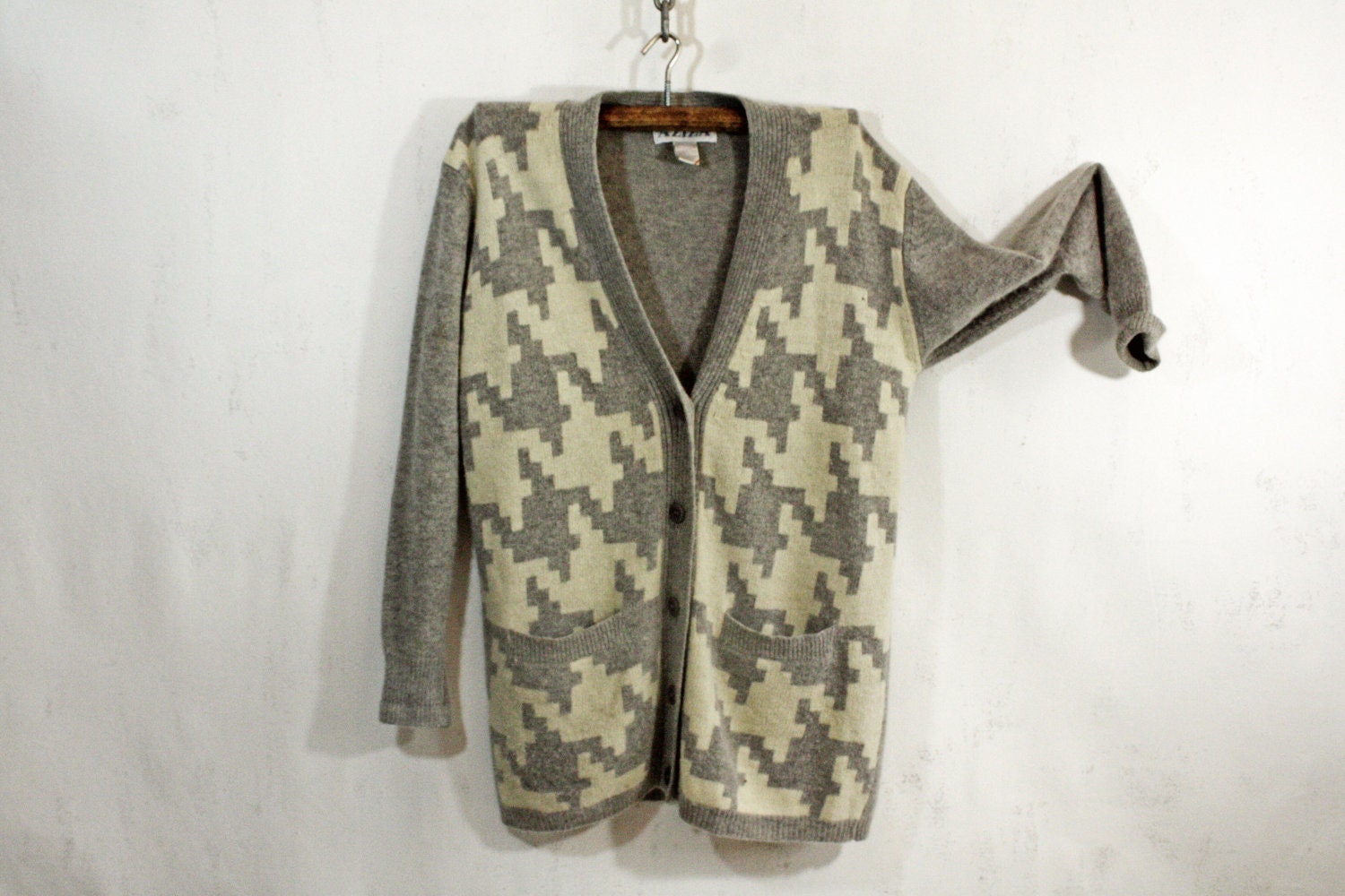 Grey and Cream Sweater L