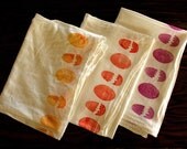Orange Cracked Eggs - Hand Stamped Flour Sack Tea Towel