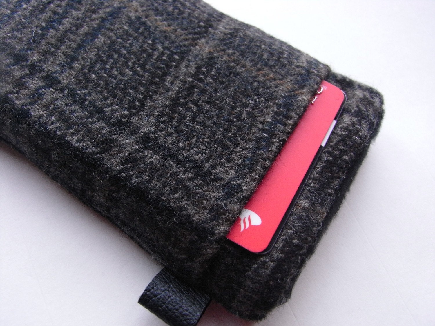 iphone 5 Case / iphone 4 FabricCover / sl eeve / Brown & Black 100% Wool