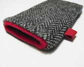 iphone 5 cover / iphone 4s case / Gray Harris Tweed pouch