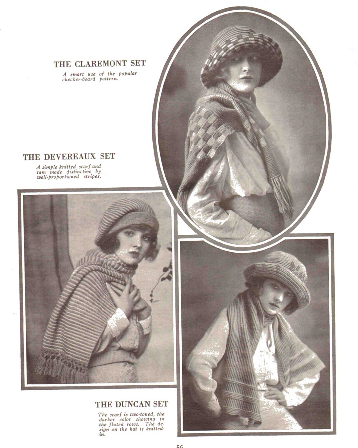 3 1920s Hats And Scarves Knit Crochet Patterns PDF Download