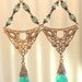 Lovely Art Deco Ornate Emerald Green Czech Glass Vintage Earrings