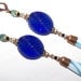 Stunning 1920s Art Deco Blue Bulb  Czech Glass Vintage Earrings