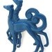 1930s Art DECO Large Borzoi Saluki Blue DOG Vintage Plastic Brooch