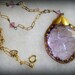 Lovely Victorian Carved Lavender Crystal Intaglio Vintage Necklace