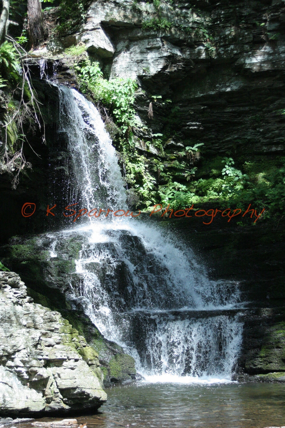 Bridal Veil Falls Bushkill PA by ksparrowphoto on Etsy