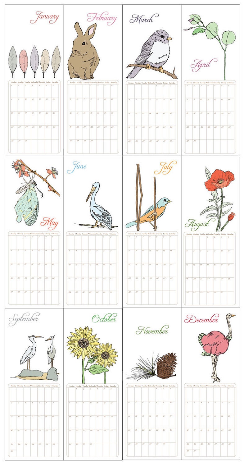 SALE - 2012 Wall Calendar - Mix by Olive and Ruby