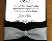 Elegant Monogram Front Pocket Wedding Invitation