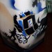 ERPHILA Art Pottery CZECHOSLOVAKIA - Pepper Shaker - Silhouette Coach Scene - Vintage