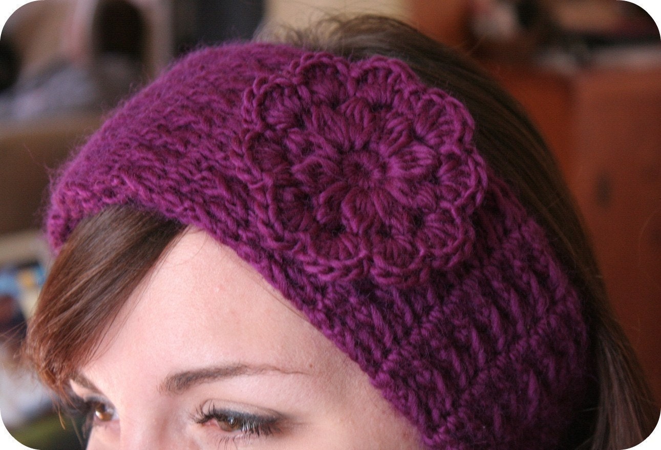 HEADBAND Crochet Pattern with Pretty Flower