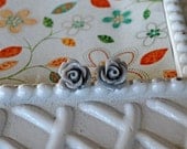 Gray Rosette Earrings Buy 3 get 4th Free