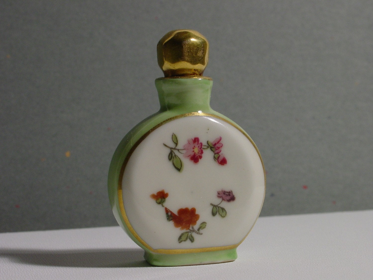 Items Similar To Antique Porcelain German Perfume Bottle With Painted ...