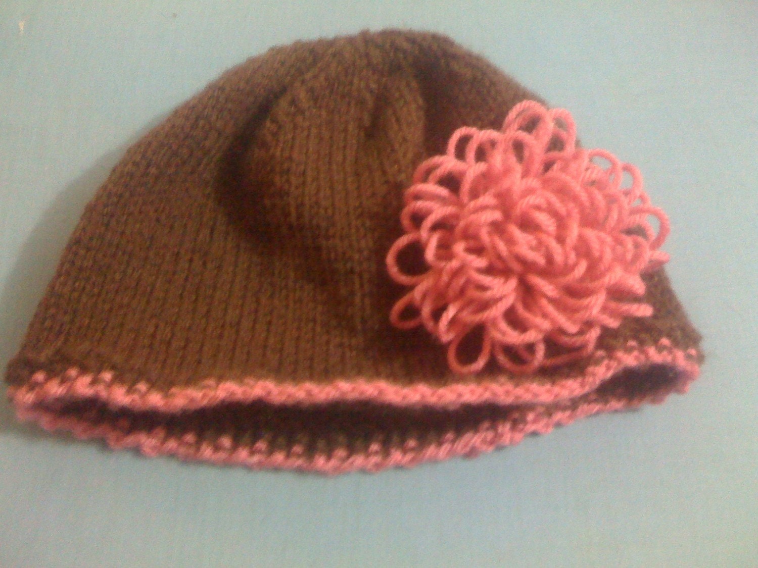 Modern Flower Hat - Knit and Crochet Pattern Instructions