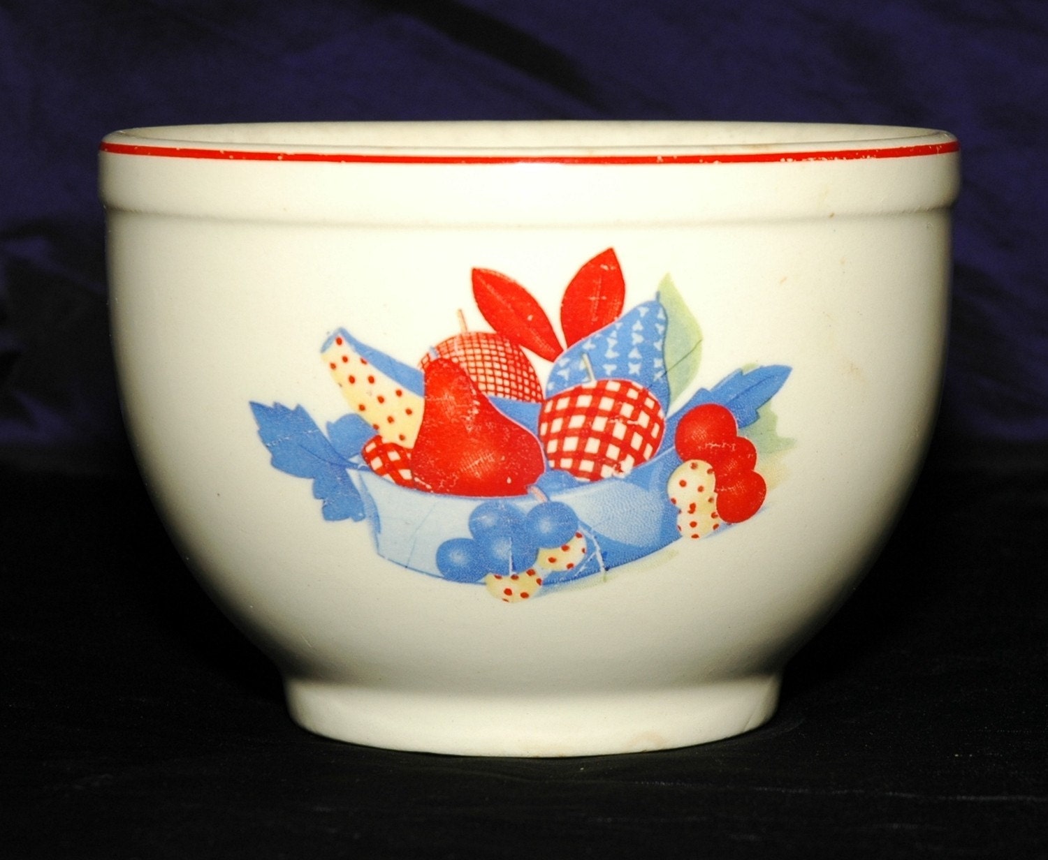 Calico Fruit - Vintage Cambridge Pottery Bowl