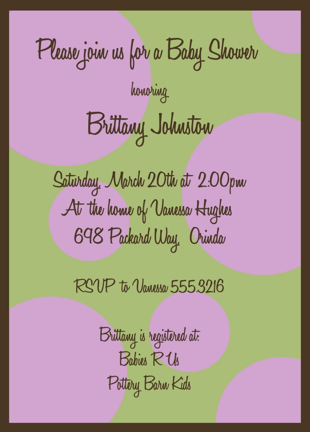 Polka Dot Baby Shower Invitation (Boy, Girl or Neutral Option)