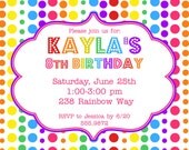 Rainbow Birthday Party Invitation