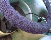 Knit Steering Wheel Cover (Eggplant) with safety rubber backing - machine washable
