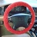 Knit Steering Wheel Cover (Coral) with safety rubber backing - machine washable