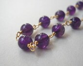Round Amethyst Necklace 14K Gold Fill