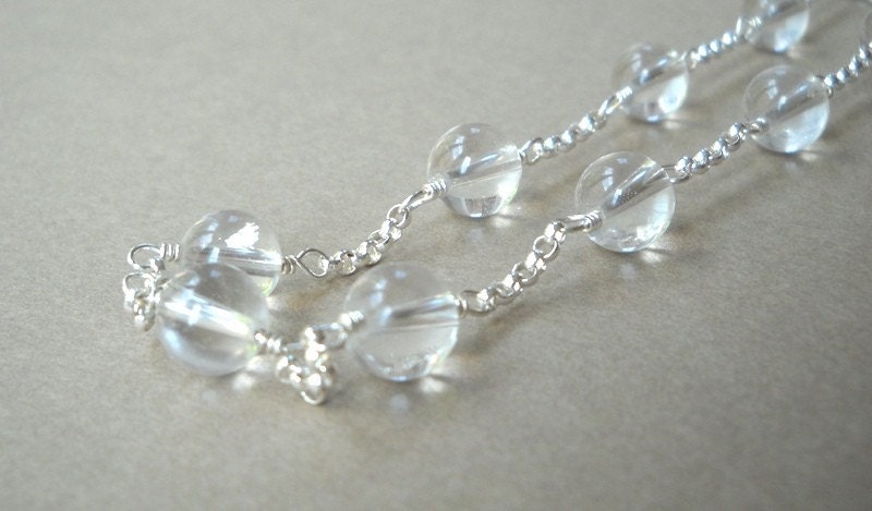 Rock Crystal Bubble Necklace in Sterling Silver