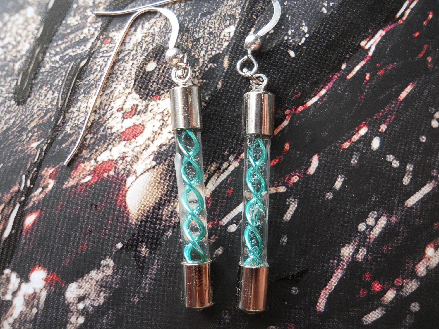 Resident Evil Super Mini Handblown Glass Antigen G Vaccine Capsule Earrings
