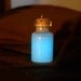 Miniature Blue Glow In The Dark Glass Bottle Necklace